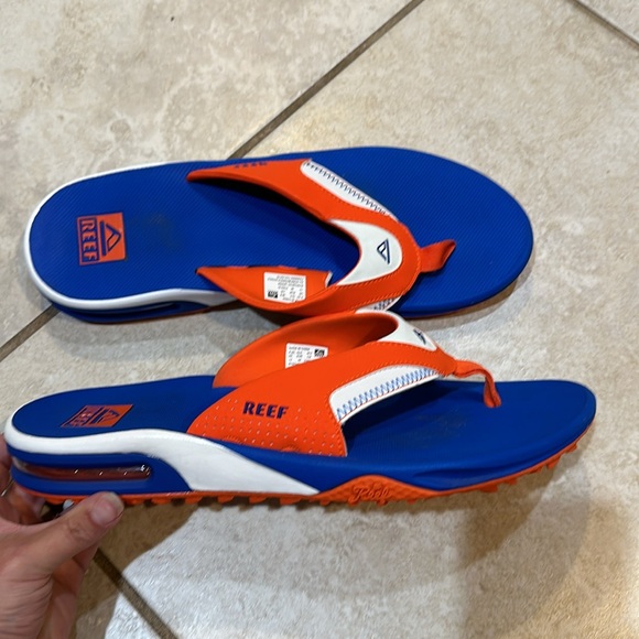 Reef Fanning Tailgate Pregame Orange/Blue Sandals 13 - Picture 4 of 8